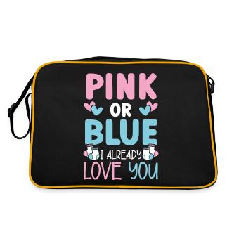 Rose ou bleu Je t’aime déjà annonce de bébé - Sac Retro - noir/or - Dos
