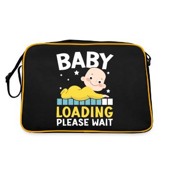 Chargement de bébé S’il vous plaît attendre Baby Reveal Baby Shower - Sac Retro - noir/or - Dos