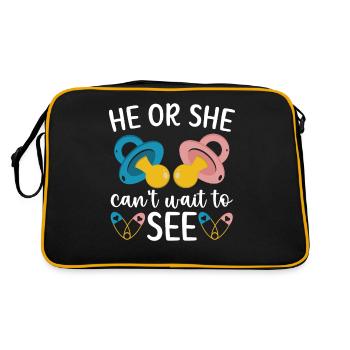 Il ou elle ne peut pas attendre l’annonce de bébé - Sac Retro - noir/or - Dos