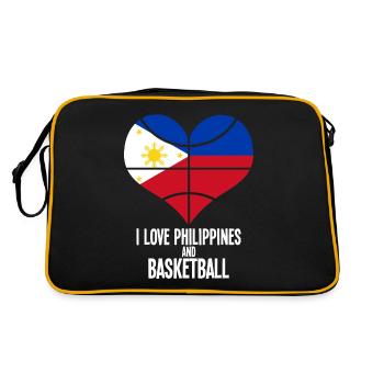 Philippines Filipino Flag Basketball I Cadeau - Sac Retro - noir/or - Dos