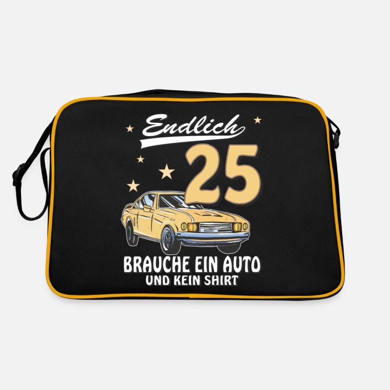 AUTO GEBURTSTAG ENDLICH 25 Retro Tasche