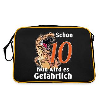 GEBURTSTAG Schon 10 - Retro Tasche - Schwarz/Gold - Hinten