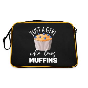 Muffin une fille aime muffins pâtisseries sucrées - Sac Retro - noir/or - Dos