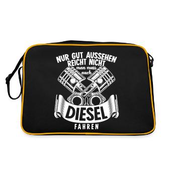 Hubraum Tuner Motor Motorsport Tuning - Retro Tasche - Schwarz/Gold - Hinten