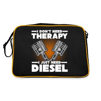 Hubraum Tuner Therapie Motor Tuning - Retro Tasche - Schwarz/Gold - Hinten