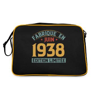 Fabriqué En Juin 1938 Anniversaire Cadeau Vintage - Sac Retro - noir/or - Dos