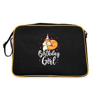 Cadeau de forêt de renards d'anniversaire de fille de renard - Sac Retro - noir/or - Dos