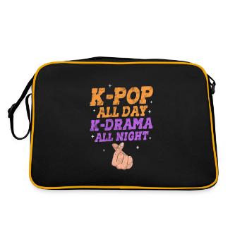 K-Pop Musique Coréenne Pop Corée Kpop Cadeau - Sac Retro - noir/or - Dos
