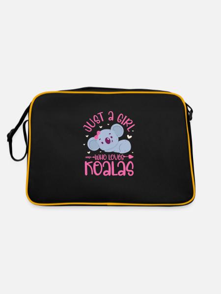 Koala Girl Koala Bear Girl Australie Cadeau - Sac Retro - noir/or
