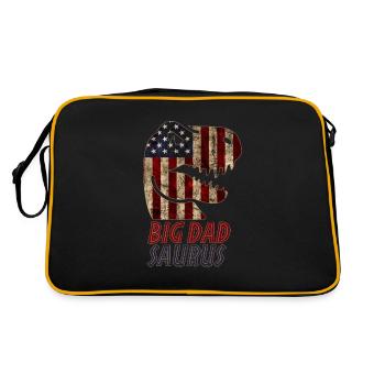Grand papa patriotique Dinosaure - Sac Retro - noir/or - Dos
