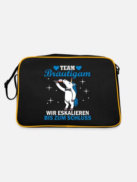 Team Bräutigam JGA Junggesellenabschied Polter - Retro Tasche - Schwarz/Gold