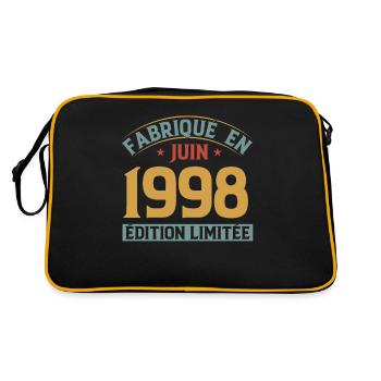 Fabriqué En Juin 1998 Anniversaire Cadeau Vintage - Sac Retro - noir/or - Dos