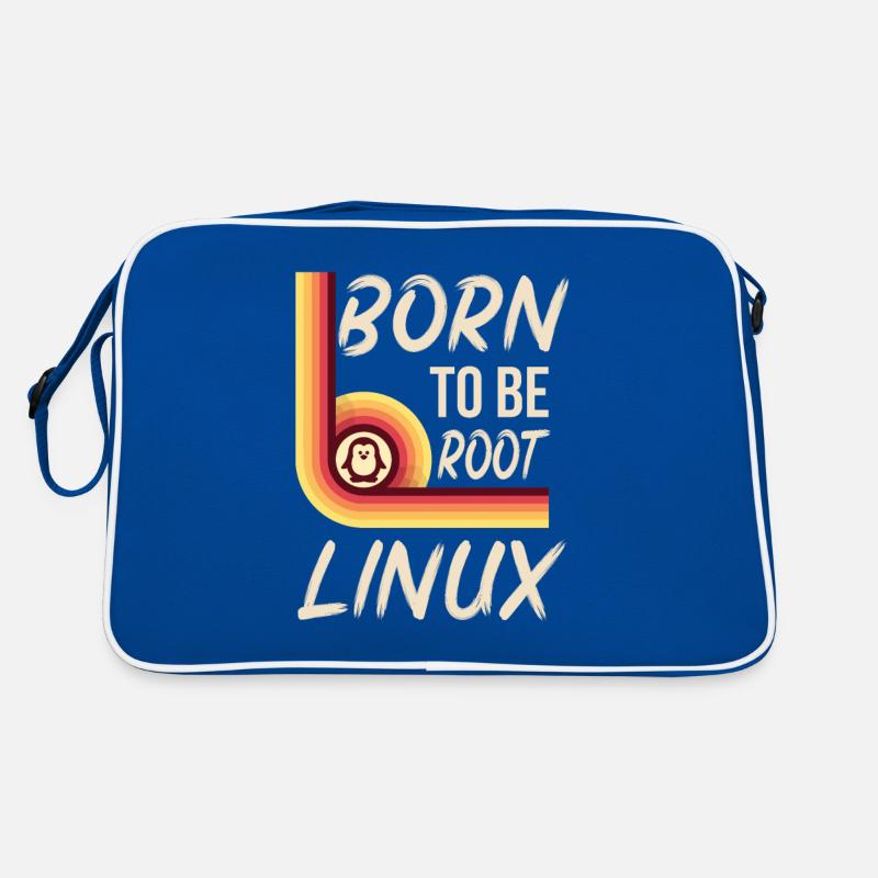 Linux Born to be root Retro Admin Nerd Geek Retro Bag