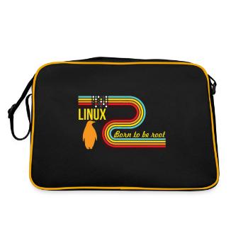 Born To Be Root Linux Nerd Geek Coding - Retro Bag - black/gold - Back