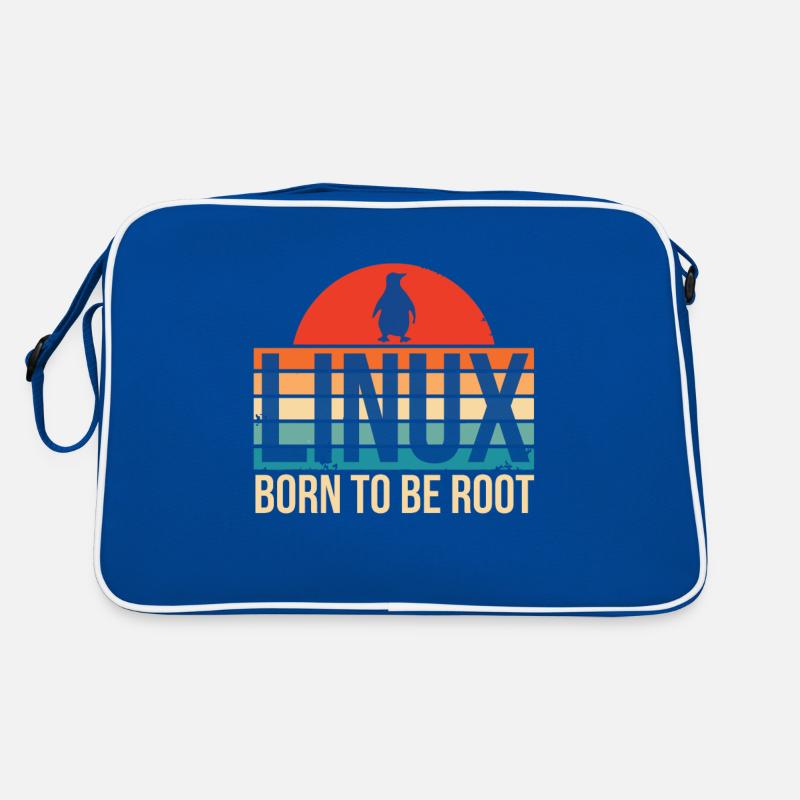Linux Born To Be Root Pinguin Nerd Coding Geek Retro Tasche