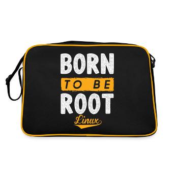 Linux Born To Be Root Penguin Nerd Geek - Retro Bag - black/gold - Back
