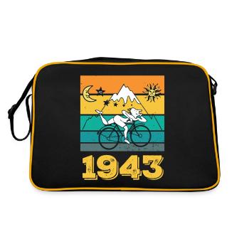Hofmann Bicycle Day 1943 Radtour psychodelisch - Retro Tasche - Schwarz/Gold - Hinten