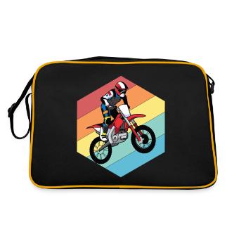Moto Retro Race Motocross Offroad - Sac Retro - noir/or - Dos