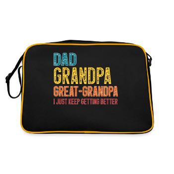 Papa Grand-père Arrière-grand-père Fête des pères - Sac Retro - noir/or - Dos