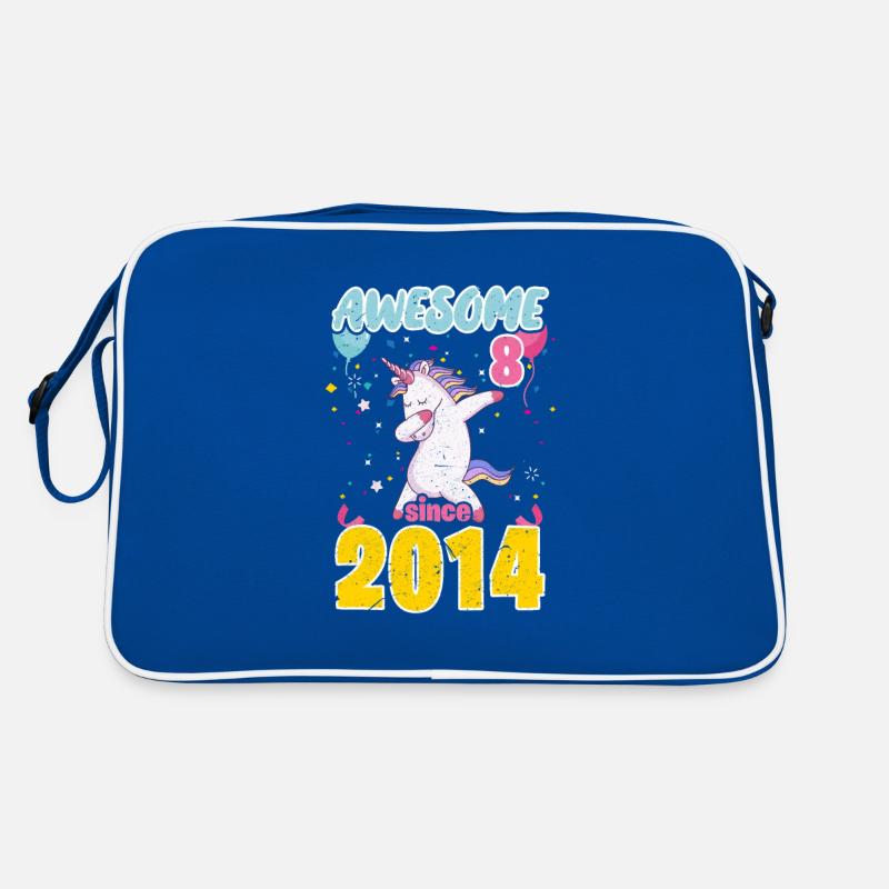 8. Geburtstag Einhorn Retro Tasche
