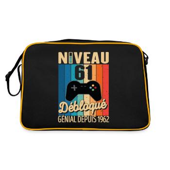 61 Ans 1962 Anniversaire Cadeau Citation Gamer - Sac Retro - noir/or - Dos