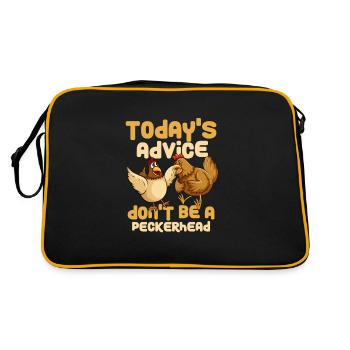 Poulet Farm Volaille Coq Poulets Cadeau - Sac Retro - noir/or - Dos