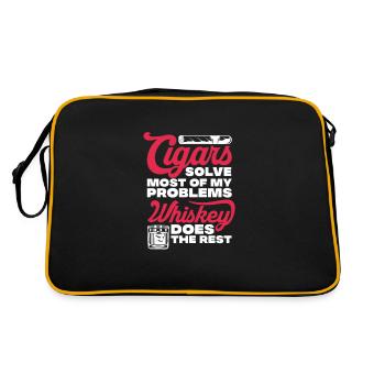 Cigar Whiskey Smoking Smoking Cigar Gift - Retro Bag - black/gold - Back