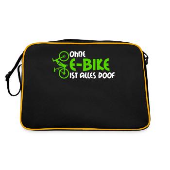 EBike E-MTB elektrisches Fahrrad E-Bike - Retro Tasche - Schwarz/Gold - Hinten