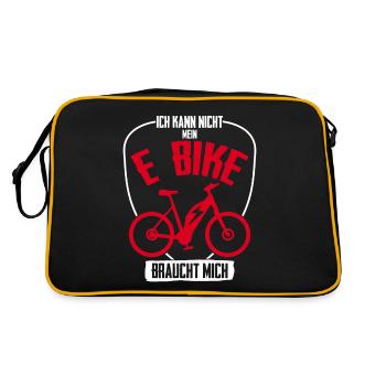 EBike elektrisches Fahrrad E-MTB E-Bike - Retro Tasche - Schwarz/Gold - Hinten