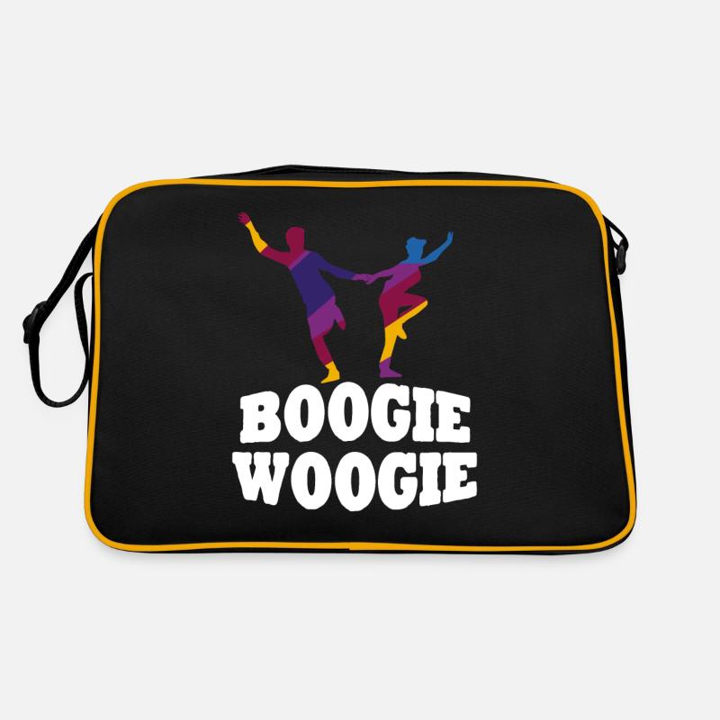 Boogie Woogie Tänzer Tanzen Swing - Retro Tasche - Schwarz/Gold