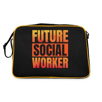 Future Social Worker Job Profession Social Well-being - Retro Bag - black/gold - Back