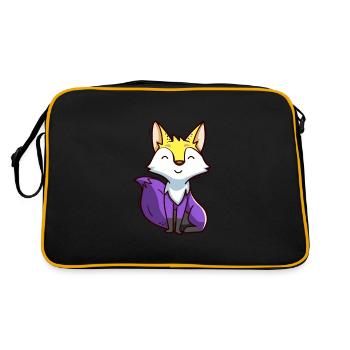 Fox Foxes Fox Forest Animal Forest Animal Gift - Retro Bag - black/gold - Back