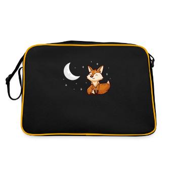 Fox Foxes Fox Forest Animal Forest Animal Gift - Retro Bag - black/gold - Back