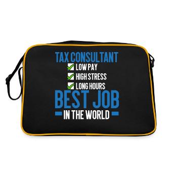 Steuerberater Bester Job der Welt Buchhalter - Retro Tasche - Schwarz/Gold - Hinten