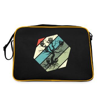 Owl Family Tree Nocturnal Owls - Retro Bag - black/gold - Back