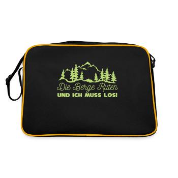 Mountains Hiking Alps Peaks - Retro Bag - black/gold - Back