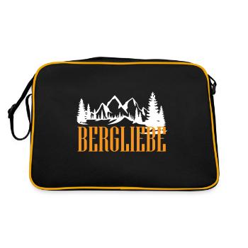 Wandern Alpen Berg Outdoor Natur - Retro Tasche - Schwarz/Gold - Hinten