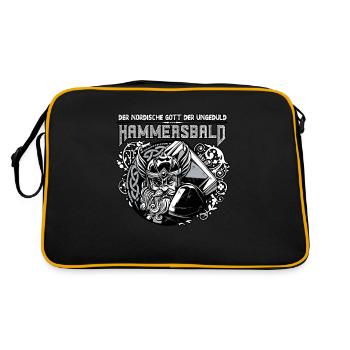 Der Nordische Gott Der Ungeduld Hammersbald - Retro Tasche - Schwarz/Gold - Hinten