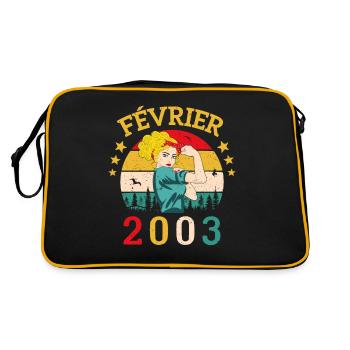 Février 2003 anniversaire idée cadeau vintage 2003 - Sac Retro - noir/or - Dos