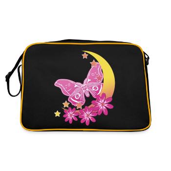 Moth Rose Moon Occult Moth Goth - Retro Bag - black/gold - Back