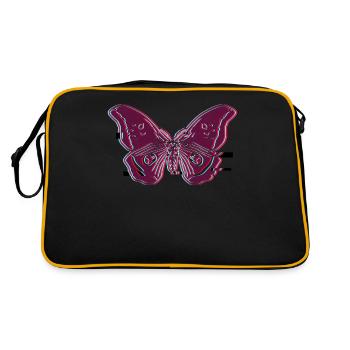 Moth Motten Vaporwave Occult Motte Goth - Retro Tasche - Schwarz/Gold - Hinten