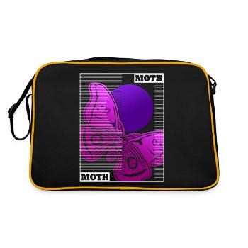 Moth Vaporwave Motten Occult Motte Goth - Retro Tasche - Schwarz/Gold - Hinten