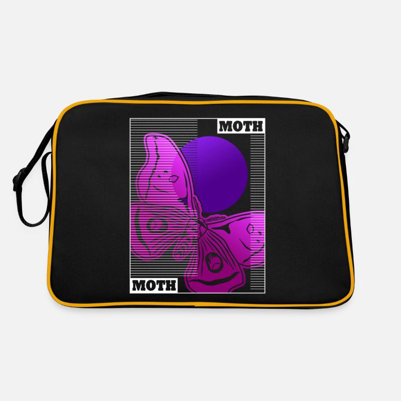 Moth Vaporwave Motten Occult Motte Goth - Retro Tasche - Schwarz/Gold