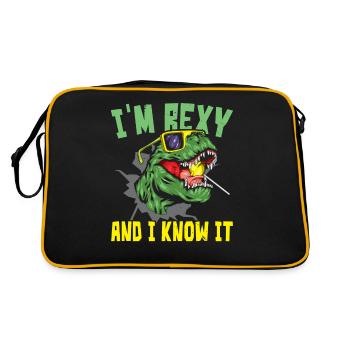 Je m’appelle Rexy et je connais le paléontologue Dinosaur - Sac Retro - noir/or - Dos