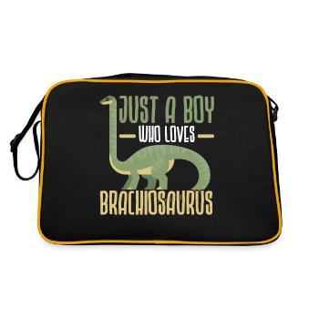 Juste un garçon qui aime les dinosaures brachiosaurus - Sac Retro - noir/or - Dos