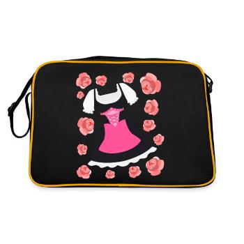 Dirndl with Flowers Roses Costume Dress - Retro Bag - black/gold - Back