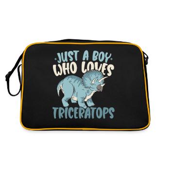 Juste un garçon qui aime Triceratops Dinosaur Dino - Sac Retro - noir/or - Dos