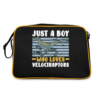 Juste un garçon qui aime Velociraptors Dinosaur Dino - Sac Retro - noir/or - Dos