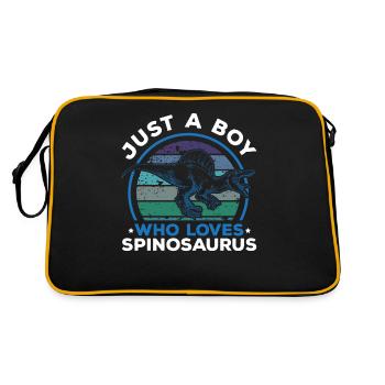 Juste un garçon qui aime Spinosaurus Dinosaur Dino - Sac Retro - noir/or - Dos