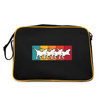 T-Rex Retro Dinos Cretaceous Dinosaurs - Retro Bag - black/gold - Back